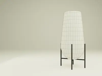 Decorative Glas With Metal Base Vase Low-poly 3D model
