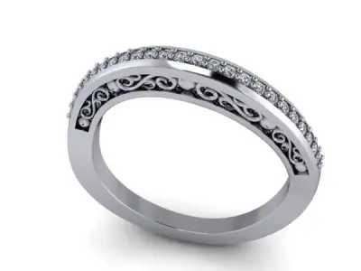 Vintage Fashion Wedding Band Ladies Ring  3D print model