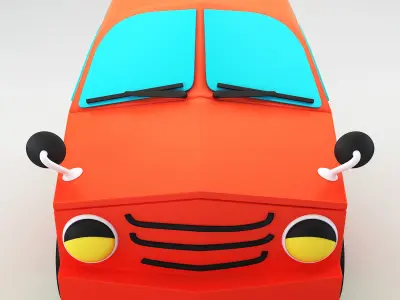 SUV v 1 orange toy car 3D model