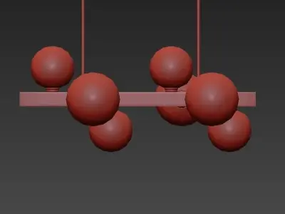 Hinsdale four balls hanging from chain 3D model