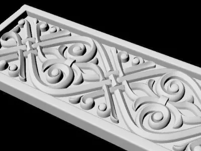 Central decor ornament for furniture 3D model 348