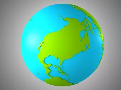 Solid Color Blue Lime Globe 3D model