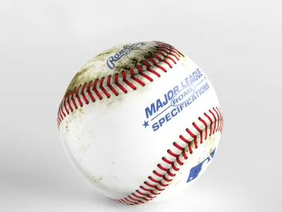 Ball of baseball Low-poly 3D model