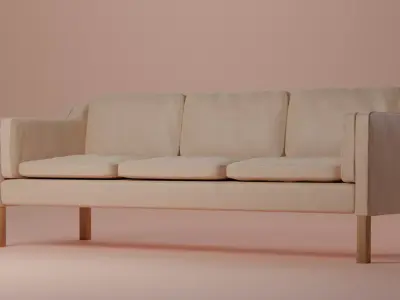 Leather sofa Low-poly 3D model purchase