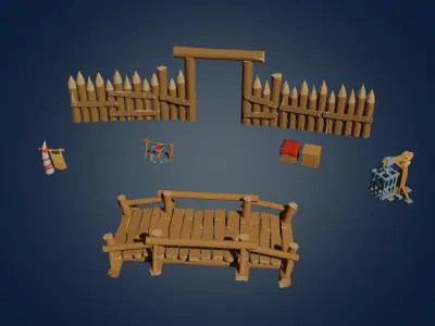 Goblins and Orcs Camp Props  Low-poly 3D model