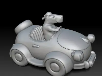 Capybara pulling up  3D print model