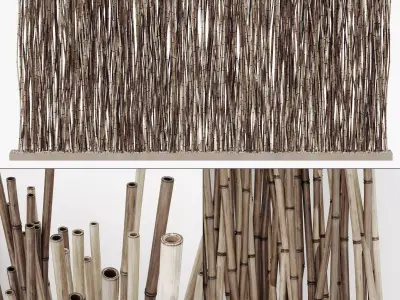 Bamboo low  decor pebble n3 3D model