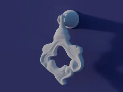 Drop ring drawer pull 3D model
