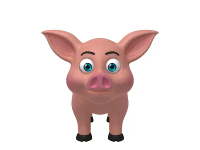 Pig cartoon 3D model