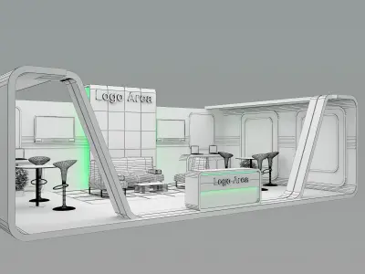  Booth Exhibition Stand a398a 3D model