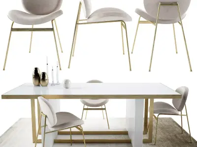 Jane Dinning Chair and Whitney Dining Table  3D model