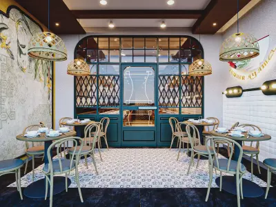 Coffeshop 3D Rendering Interior Blender - Fbx - Obj 3D model