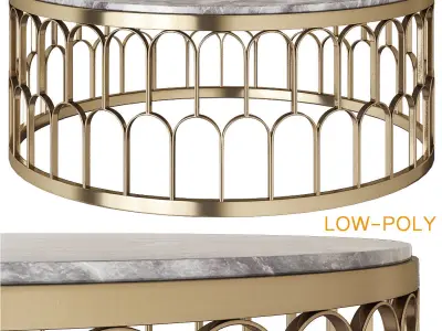 Side and coffee table 3d model collection  Low-poly 3D model