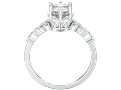 Design flower ring with stones  3D print model