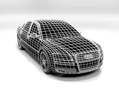 AUDI A8 2008 LOWPOLY Low-poly 3D model