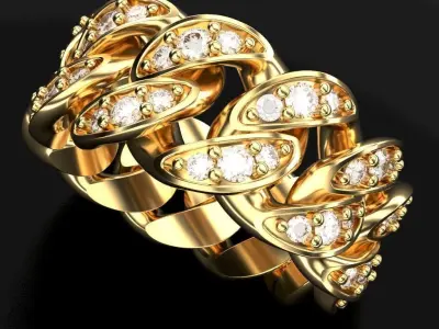 CUBAN RING SIZE 9 USA 3D print model