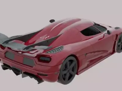 High Performance Red Sports Car  Realistic 3D Model 3D model