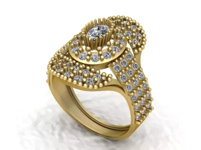 Filigree Diamond Ring 3d Printable Model 3D print model