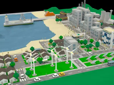 Petrol City - Low poly Low-poly 3D model