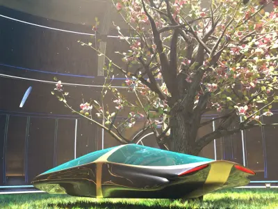 CyberCar Low-poly 3D model