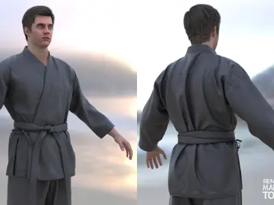 Mens and Womens Martial outfits 3D Model Collection