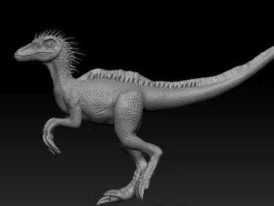 Deinonychus realistic 3d model dinosaur 3D model