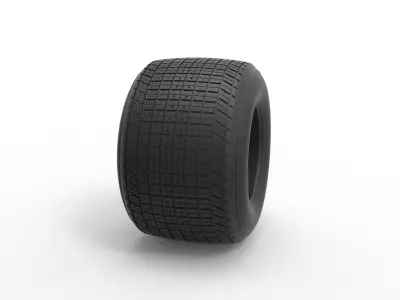Dirt Sprint racing tire 7 Scale 1 to 25 3D print model