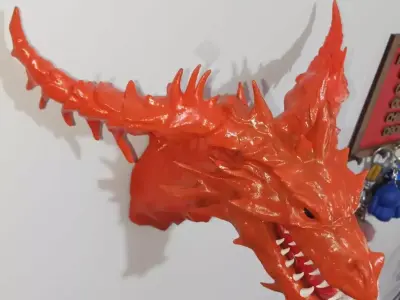 Dragon Bust Wall Decoration Multiparts Sculpture 3D print model