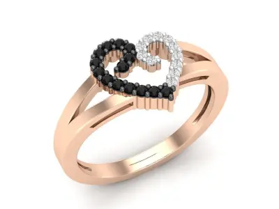 AV 508 Diamond Ladies Heart Promise Ring 3D print model