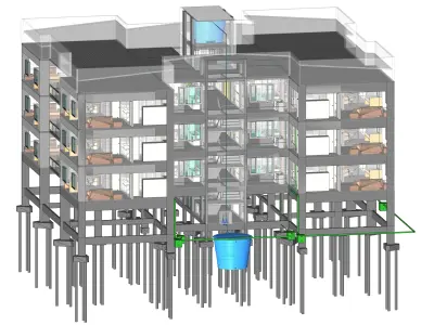 Projeto edificio multifamiliar arquitetonico e complementares 3D model