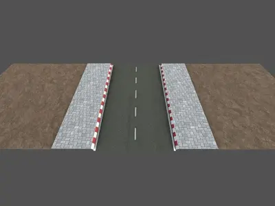 Simple Road Model Low-poly 3D model