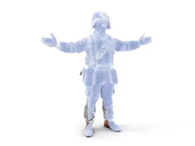 Combat Medic Character Rigged and Animated for D Projects Low-poly 3D model