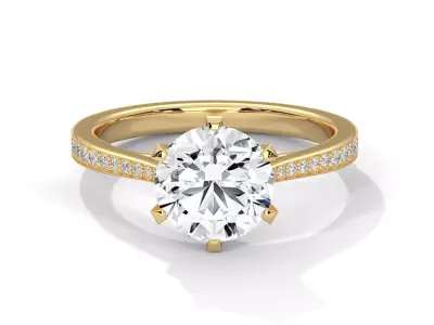 solitaire ring with detail images and 360 render videos 9 3D print model