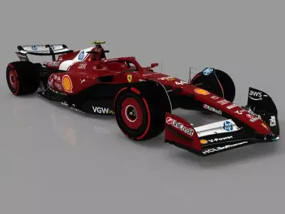 F1 Ferrari SF-25 Low-poly 3D model