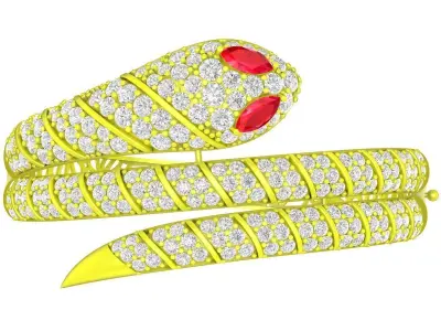 6480 Luxury Snake Diamond Women Bangle 3D print model
