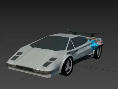 Cyberpunk Retro Car Low-poly 3D model