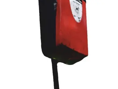 Park Dog Bin - 8K UHD - 3D Scan Model  Low-poly 3D model