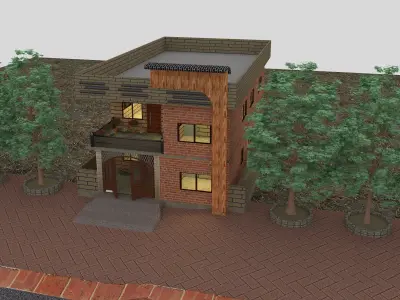 3D HOUSE DESIGN BEAUTIFUL 4 X ROOMS AND LOUNGE   3D model