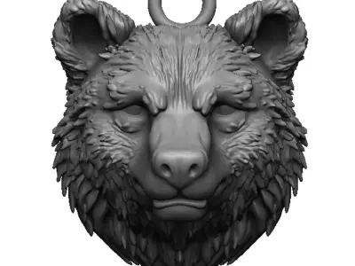 bear head pendant 3D print model