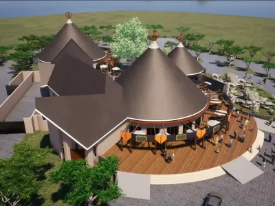 Cultural entertainment Restaurant and Bar 3D model