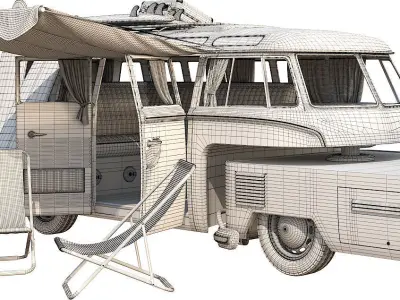 Volkswagen Camper T1 Surfing  3D model