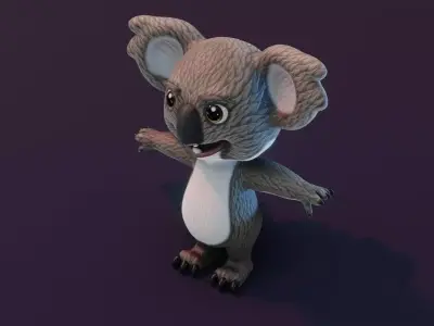 Cartoon Koala 3D Model Low-poly 3D model