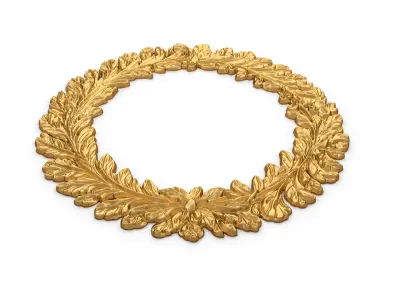 Classic decor Wreath Ornate  ornament carved 51 3D model