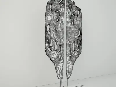 A pair of Burmese Mandalay Gilded Wooden Nats 3D model