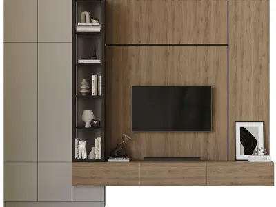 TV wall 001 3D model