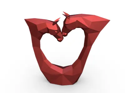 Horse love figurine 3D print model