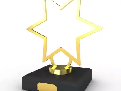 Trophy gold star award 3D model