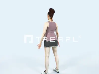 Yearn 01F Animated Rigged Sports Woman Low-poly 3D model