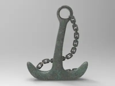 Ancient Anchor Low-poly 3D model