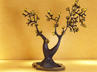 metal ornament tree decoration shiny clean unreal  3D model